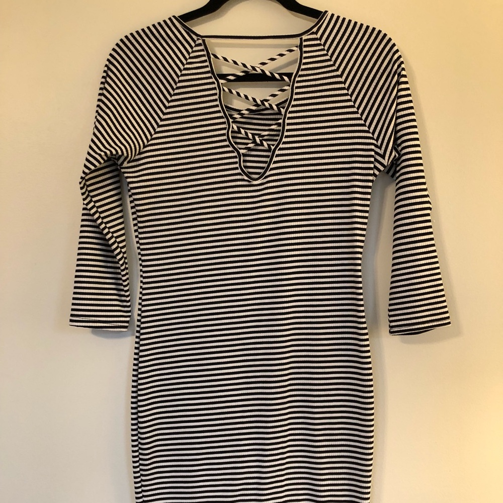 Nordstorm Soprano Criss Cross Back Ribbed Dress